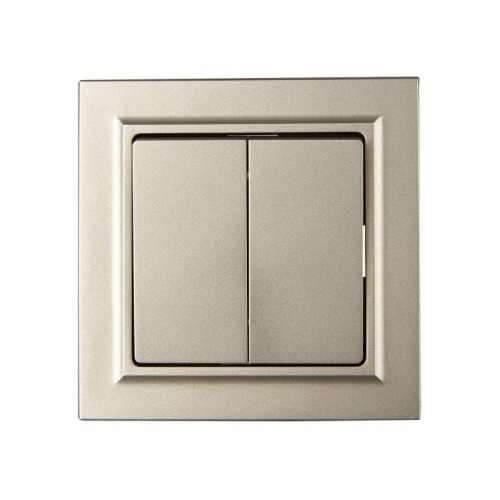 Выключатель 2-кл. СП BRITE ВСР10-2-0-БрШ 10А в сборе шампань IEK BR-V20-0-10-K37-F