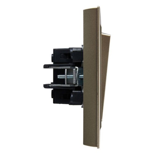 Выключатель 2-кл. СП BRITE ВСР10-2-0-БрШ 10А в сборе шампань IEK BR-V20-0-10-K37-F