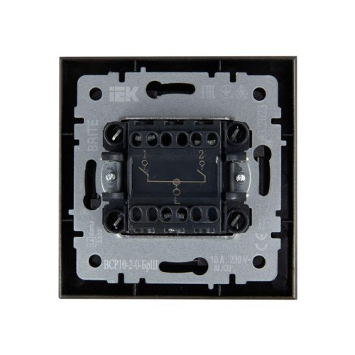 Выключатель 2-кл. СП BRITE ВСР10-2-0-БрШ 10А в сборе шампань IEK BR-V20-0-10-K37-F