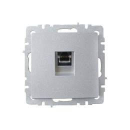 Розетка компьютерная СП RJ45 кат.6 BRITE РК11-БрА механизм алюм. IEK BR-K10-2-K47