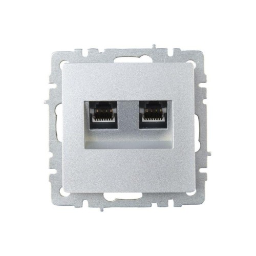 Розетка компьютерная двойн. СП RJ45 кат.6 BRITE РК11-2-БрА механизм алюм. IEK BR-K20-2-K47