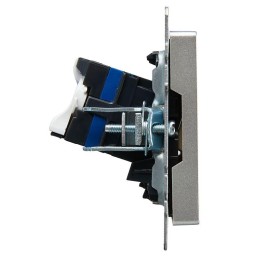 Розетка компьютерная двойн. СП RJ45 кат.6 BRITE РК11-2-БрА механизм алюм. IEK BR-K20-2-K47