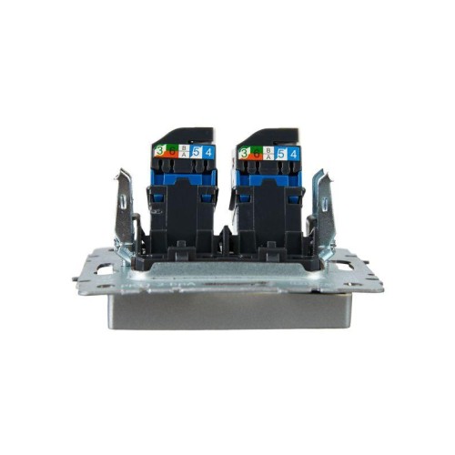 Розетка компьютерная двойн. СП RJ45 кат.6 BRITE РК11-2-БрА механизм алюм. IEK BR-K20-2-K47