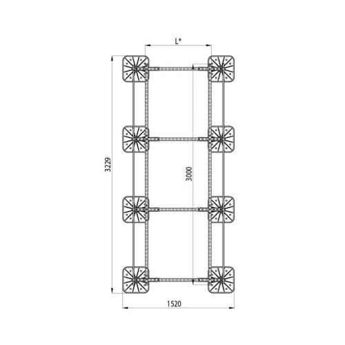 Конструкция опорная для установки оборудования TECHNORAPTOR FOOT 1200х3000 тип 3 HD КМ TR0224