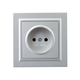 Розетка СП BRITE РСР10-1-0-БрА 10А в сборе без заземл. без защ. шторок алюм. IEK BR-R10-10-K47-F