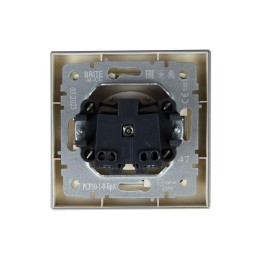 Розетка СП BRITE РСР10-1-0-БрА 10А в сборе без заземл. без защ. шторок алюм. IEK BR-R10-10-K47-F