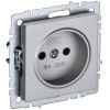 Розетка СП BRITE РСш10-2-БрА 10А без заземл. защ. шторки механизм алюм. IEK BR-R13-10-K47