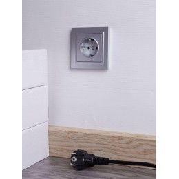 Розетка СП BRITE РСР14-1-0-БрА 16А в сборе с заземл. защ. шторки алюм. IEK BR-R14-16-K47-F