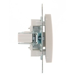 Розетка телефонная 1-м СП Karina RJ11 механизм жемчуж./бел. перламутр. LEZARD 707-3088-137