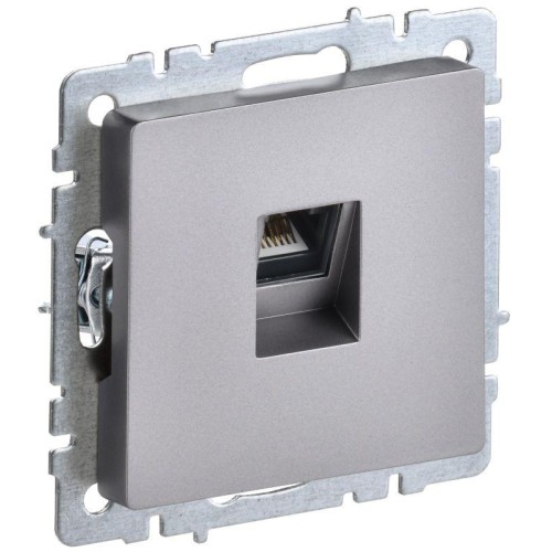 Розетка компьютерная СП RJ45 кат.6 BRITE РК11-БрС механизм сталь IEK BR-K10-2-K46