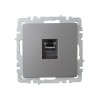 Розетка компьютерная СП RJ45 кат.6 BRITE РК11-БрС механизм сталь IEK BR-K10-2-K46