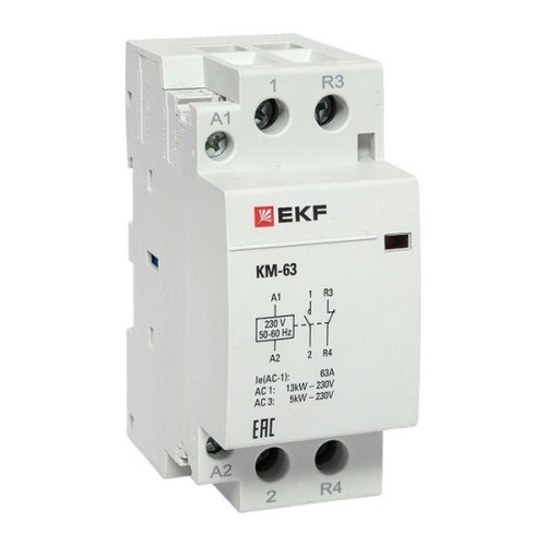 Контактор модульный КМ 63А NО+NC (2 мод.) EKF km-2-63-11