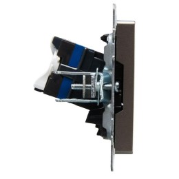 Розетка компьютерная двойн. СП RJ45 кат.6 BRITE РК11-2-БрС механизм сталь IEK BR-K20-2-K46