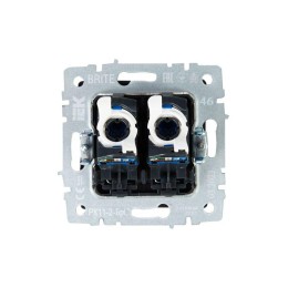 Розетка компьютерная двойн. СП RJ45 кат.6 BRITE РК11-2-БрС механизм сталь IEK BR-K20-2-K46