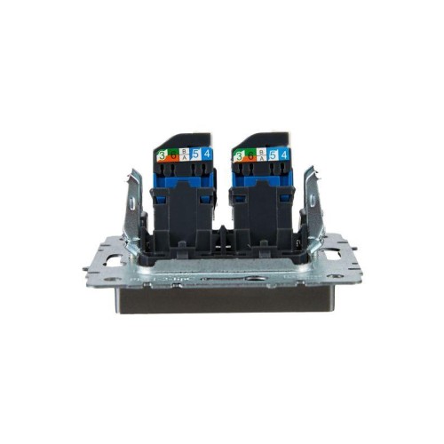 Розетка компьютерная двойн. СП RJ45 кат.6 BRITE РК11-2-БрС механизм сталь IEK BR-K20-2-K46
