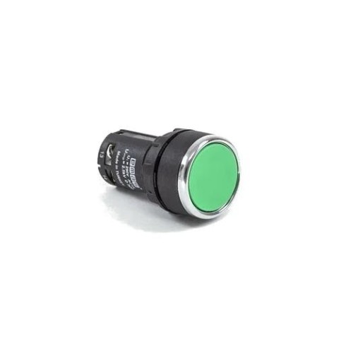 Кнопка нажимная моноблочная 22мм IP 40 2НЗ зел. EMAS MB202DY