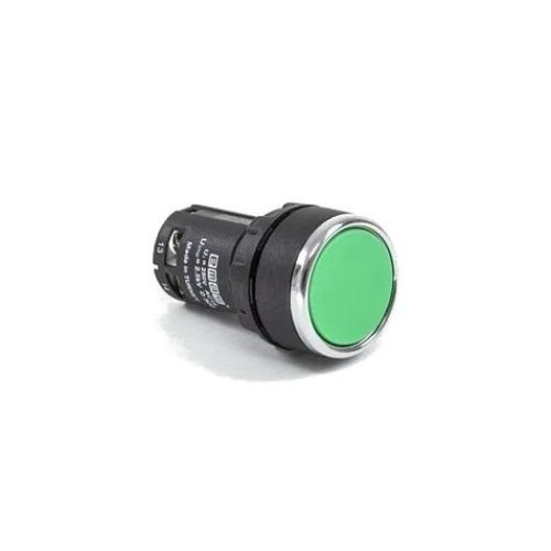 Кнопка нажимная моноблочная 22мм IP 40 2НЗ зел. EMAS MB202DY