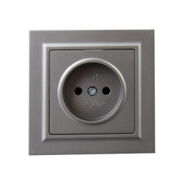 Розетка СП BRITE РСР10-1-0-БрС 10А в сборе без заземл. без защ. шторок сталь IEK BR-R10-10-K46-F