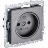 Розетка СП BRITE РСш10-2-БрС 10А без заземл. защ. шторки механизм сталь IEK BR-R13-10-K46