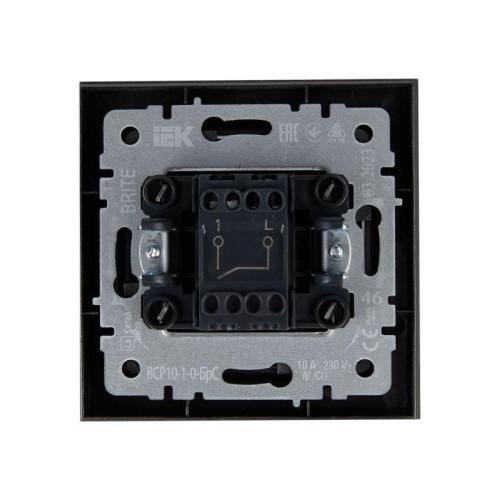 Выключатель 1-кл. СП BRITE ВСР10-1-0-БрС 10А в сборе сталь IEK BR-V10-0-10-K46-F
