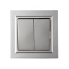 Выключатель 2-кл. СП BRITE ВСР10-2-0-БрС 10А в сборе сталь IEK BR-V20-0-10-K46-F