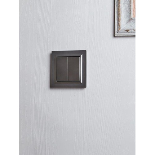 Выключатель 2-кл. СП BRITE ВСР10-2-0-БрС 10А в сборе сталь IEK BR-V20-0-10-K46-F