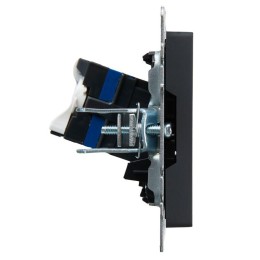 Розетка компьютерная СП RJ45 кат.6 BRITE РК11-БрГ механизм графит IEK BR-K10-2-K53