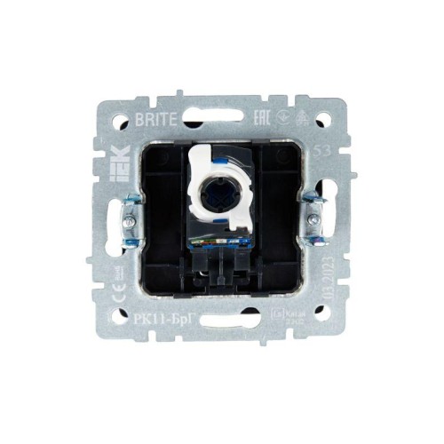 Розетка компьютерная СП RJ45 кат.6 BRITE РК11-БрГ механизм графит IEK BR-K10-2-K53