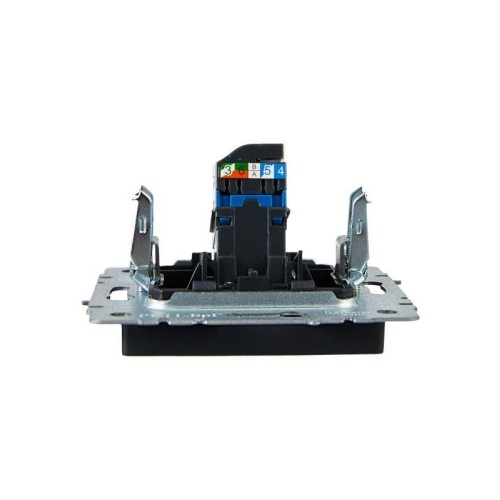 Розетка компьютерная СП RJ45 кат.6 BRITE РК11-БрГ механизм графит IEK BR-K10-2-K53
