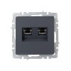 Розетка компьютерная двойн. СП RJ45 кат.6 BRITE РК11-2-БрГ механизм графит IEK BR-K20-2-K53