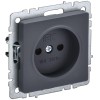Розетка СП BRITE РСш10-2-БрГ 10А без заземл. защ. шторки механизм графит IEK BR-R13-10-K53