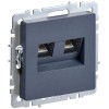 Розетка компьютерная двойн. СП RJ45 кат.6 BRITE РК11-2-БрМ механизм маренго IEK BR-K20-2-K35