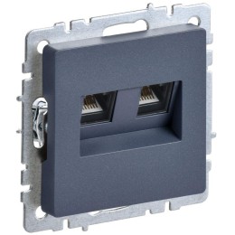 Розетка компьютерная двойн. СП RJ45 кат.6 BRITE РК11-2-БрМ механизм маренго IEK BR-K20-2-K35