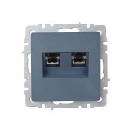 Розетка компьютерная двойн. СП RJ45 кат.6 BRITE РК11-2-БрМ механизм маренго IEK BR-K20-2-K35