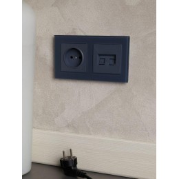 Розетка компьютерная двойн. СП RJ45 кат.6 BRITE РК11-2-БрМ механизм маренго IEK BR-K20-2-K35