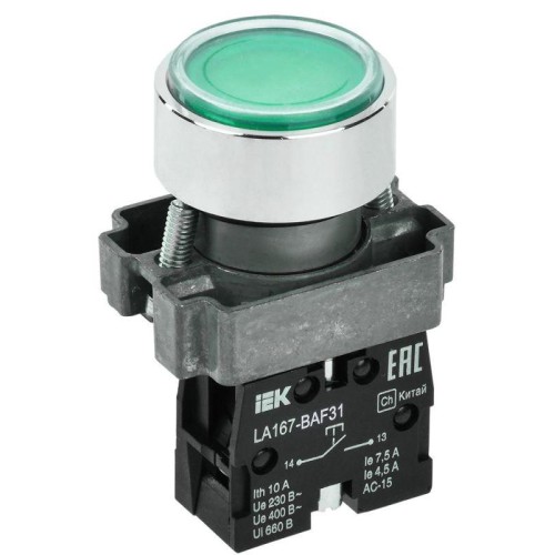 Кнопка LA167-BAF31 d22мм 1НО зел. KARAT IEK BBT20-BAF31-1-22-67-K06