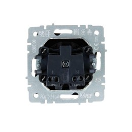 Розетка СП BRITE РСш10-2-БрМ 10А без заземл. защ. шторки механизм маренго IEK BR-R13-10-K35