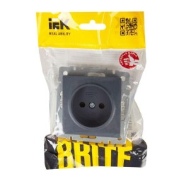 Розетка СП BRITE РСш10-2-БрМ 10А без заземл. защ. шторки механизм маренго IEK BR-R13-10-K35