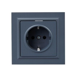 Розетка СП BRITE РСР14-1-0-БрМ 16А в сборе с заземл. защ. шторки маренго IEK BR-R14-16-K35-F
