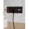 Розетка компьютерная СП RJ45 кат.6 BRITE РК11-БрТБ механизм бронза IEK BR-K10-2-K45