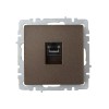 Розетка компьютерная СП RJ45 кат.6 BRITE РК11-БрТБ механизм бронза IEK BR-K10-2-K45