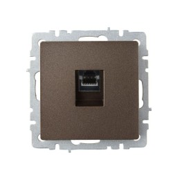 Розетка компьютерная СП RJ45 кат.6 BRITE РК11-БрТБ механизм бронза IEK BR-K10-2-K45