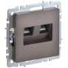 Розетка компьютерная двойн. СП RJ45 кат.6 BRITE РК11-2-БрТБ механизм бронза IEK BR-K20-2-K45