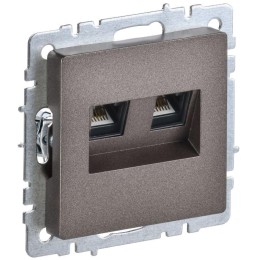 Розетка компьютерная двойн. СП RJ45 кат.6 BRITE РК11-2-БрТБ механизм бронза IEK BR-K20-2-K45