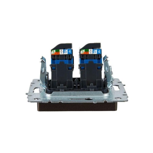 Розетка компьютерная двойн. СП RJ45 кат.6 BRITE РК11-2-БрТБ механизм бронза IEK BR-K20-2-K45
