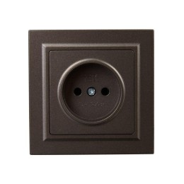 Розетка СП BRITE РСР10-1-0-БрТБ 10А в сборе без заземл. без защ. шторок бр. IEK BR-R10-10-K45-F