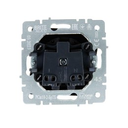 Розетка СП BRITE РСш10-2-БрТБ 10А без заземл. защ. шторки механизм бронза IEK BR-R13-10-K45