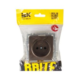 Розетка СП BRITE РСш10-2-БрТБ 10А без заземл. защ. шторки механизм бронза IEK BR-R13-10-K45