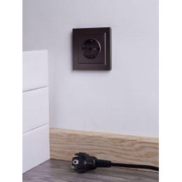 Розетка СП BRITE РСР14-1-0-БрТБ 16А в сборе с заземл. защ. шторки бр. IEK BR-R14-16-K45-F