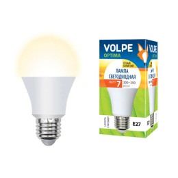 Лампа светодиодная LED-A60-7W/WW 7Вт грушевидная 3000К тепл. бел. E27 600лм 200-250В Volpe UL-000010